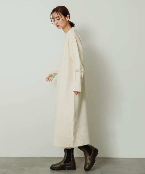 SENSE OF PLACE by URBAN RESEARCH(センスオブプレイスバイアーバンリサーチ)の「センターシームサムホールニットワンピース(ワンピース・レディース・グレー/アイボリー/ネイビー・ONE)」の7枚目の写真