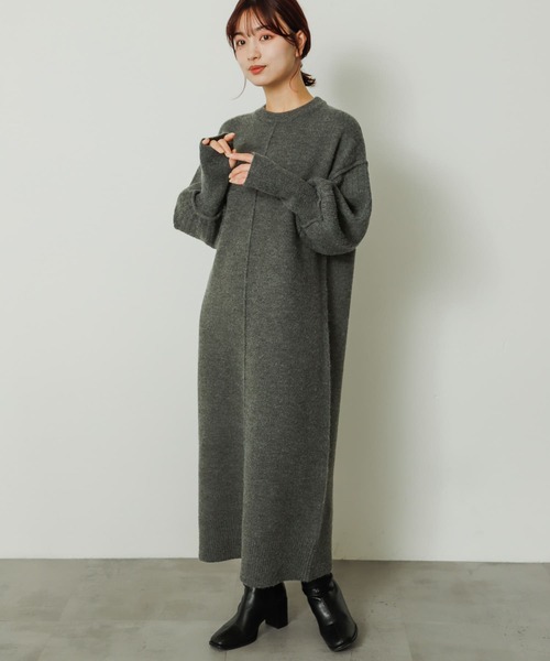 SENSE OF PLACE by URBAN RESEARCH(センスオブプレイスバイアーバンリサーチ)の「センターシームサムホールニットワンピース(ワンピース・レディース・グレー/アイボリー/ネイビー・ONE)」の11枚目の写真