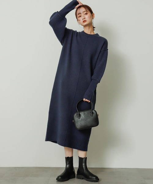 SENSE OF PLACE by URBAN RESEARCH(センスオブプレイスバイアーバンリサーチ)の「センターシームサムホールニットワンピース(ワンピース・レディース・グレー/アイボリー/ネイビー・ONE)」の19枚目の写真