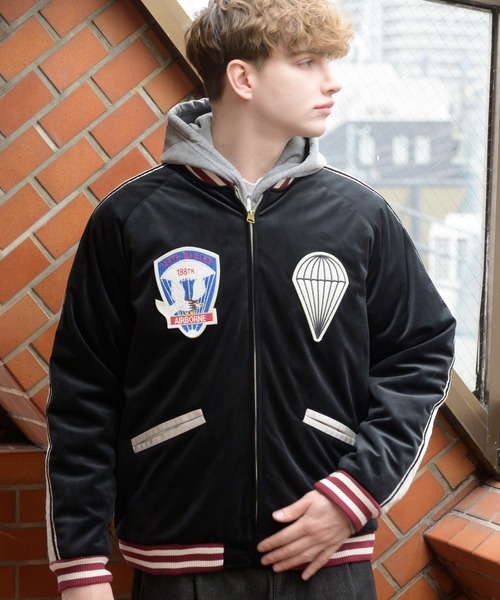 HOUSTON スカジャン X-LARGE 黒色 HOUSTON（ヒューストン）の「HOUSTON スカジャン（アラスカ2