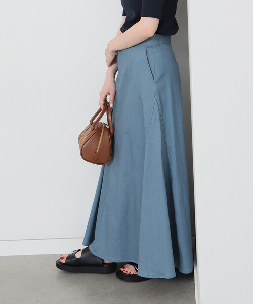 Demi-Luxe BEAMS(デミルクス ビームス)の「Demi-Luxe BEAMS / ツイル サーキュラー スカート(スカート・レディース・ホワイト/ベージュ/ブルー・36/38)」の8枚目の写真
