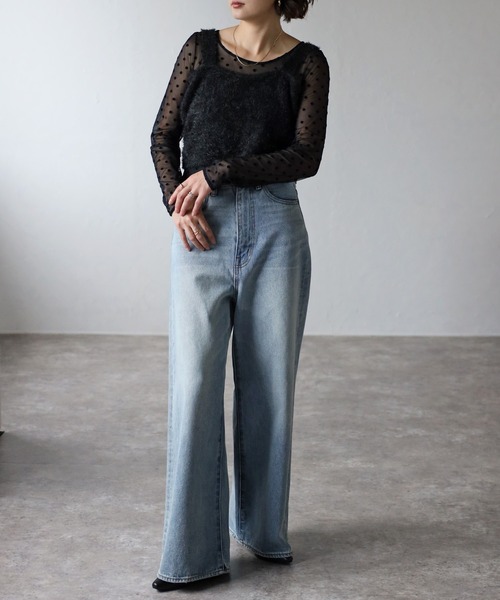 Bonjour Sagan（ボンジュールサガン）の「シャギービスチェ（キャミソール・レディース・チャコールグレー/ブラック・FREE）」の10枚目の写真