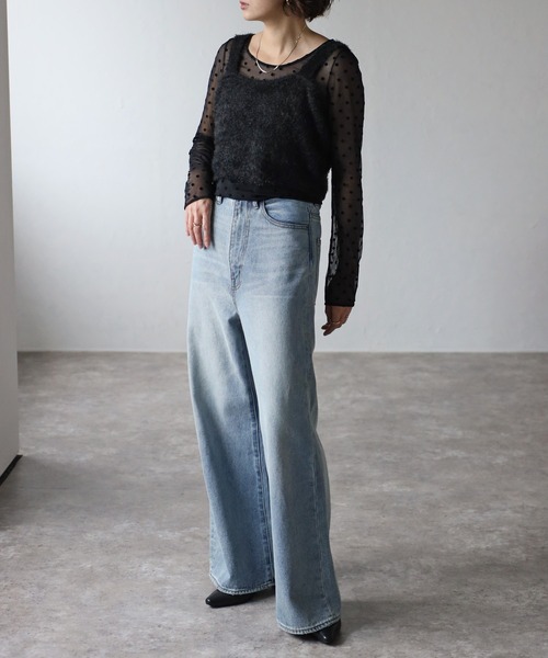 Bonjour Sagan（ボンジュールサガン）の「シャギービスチェ（キャミソール・レディース・チャコールグレー/ブラック・FREE）」の11枚目の写真