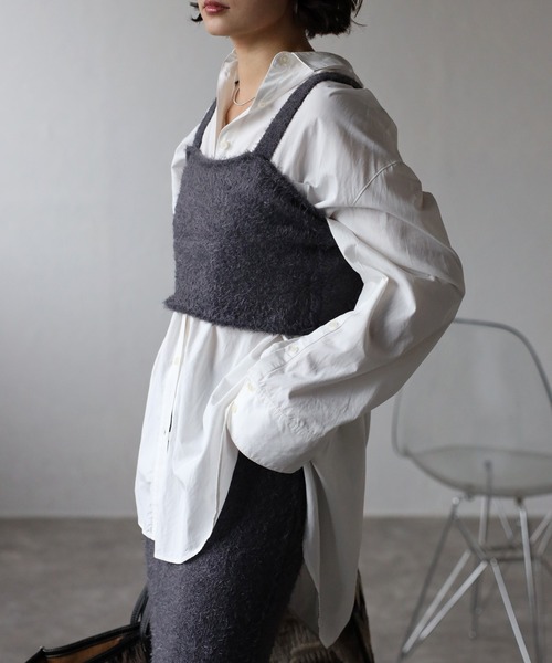 Bonjour Sagan（ボンジュールサガン）の「シャギービスチェ（キャミソール・レディース・チャコールグレー/ブラック・FREE）」の15枚目の写真