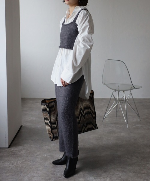 Bonjour Sagan（ボンジュールサガン）の「シャギービスチェ（キャミソール・レディース・チャコールグレー/ブラック・FREE）」の16枚目の写真