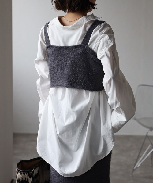 Bonjour Sagan（ボンジュールサガン）の「シャギービスチェ（キャミソール・レディース・チャコールグレー/ブラック・FREE）」の17枚目の写真