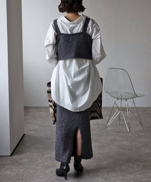 Bonjour Sagan（ボンジュールサガン）の「シャギービスチェ（キャミソール・レディース・チャコールグレー/ブラック・FREE）」の18枚目の写真