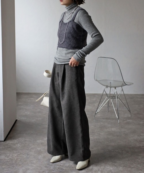 Bonjour Sagan（ボンジュールサガン）の「シャギービスチェ（キャミソール・レディース・チャコールグレー/ブラック・FREE）」の22枚目の写真