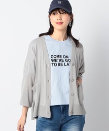 ワンポイント刺繍入り　ベーシックシアカーディガン