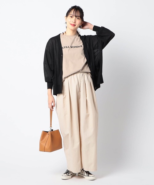 Grand PARK（グランドパーク）の「ワンポイント刺繍入り　ベーシックシアカーディガン（カーディガン/ボレロ・レディース・ライトグレー/ブラック/ベージュ・FREE）」の6枚目の写真