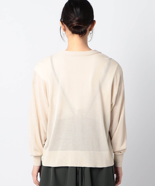 Grand PARK（グランドパーク）の「ワンポイント刺繍入り　ベーシックシアカーディガン（カーディガン/ボレロ・レディース・ライトグレー/ブラック/ベージュ・FREE）」の7枚目の写真