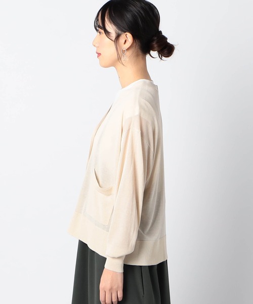 Grand PARK（グランドパーク）の「ワンポイント刺繍入り　ベーシックシアカーディガン（カーディガン/ボレロ・レディース・ライトグレー/ブラック/ベージュ・FREE）」の8枚目の写真