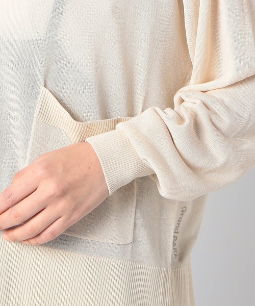 Grand PARK（グランドパーク）の「ワンポイント刺繍入り　ベーシックシアカーディガン（カーディガン/ボレロ・レディース・ライトグレー/ブラック/ベージュ・FREE）」の10枚目の写真