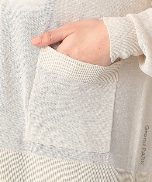 Grand PARK（グランドパーク）の「ワンポイント刺繍入り　ベーシックシアカーディガン（カーディガン/ボレロ・レディース・ライトグレー/ブラック/ベージュ・FREE）」の11枚目の写真