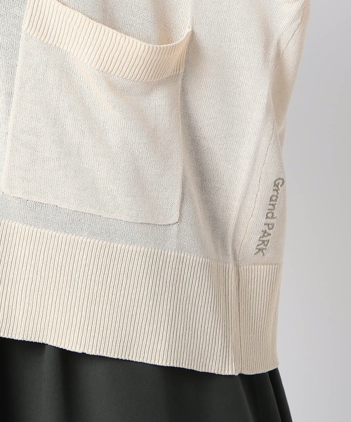 Grand PARK（グランドパーク）の「ワンポイント刺繍入り　ベーシックシアカーディガン（カーディガン/ボレロ・レディース・ライトグレー/ブラック/ベージュ・FREE）」の12枚目の写真