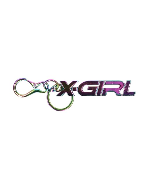 X-girl（エックスガール）の「LOGO CHARM CARABINER（キーケース/キーアクセサリー・レディース・シルバー/マルチ・ONE SIZE）」の2枚目の写真