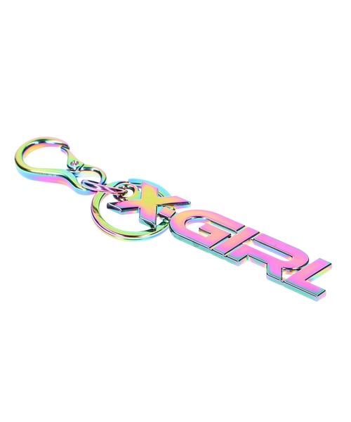 X-girl（エックスガール）の「LOGO CHARM CARABINER（キーケース/キーアクセサリー・レディース・シルバー/マルチ・ONE SIZE）」の3枚目の写真