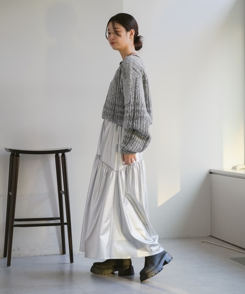 Kastane（カスタネ）の「【ウール混】ビーンズニットカーディガン（カーディガン/ボレロ・レディース・アイボリー/グレー・FREE）」の18枚目の写真