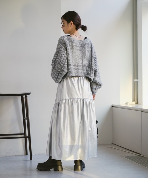Kastane（カスタネ）の「【ウール混】ビーンズニットカーディガン（カーディガン/ボレロ・レディース・アイボリー/グレー・FREE）」の19枚目の写真