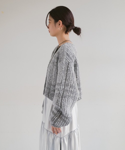 Kastane（カスタネ）の「【ウール混】ビーンズニットカーディガン（カーディガン/ボレロ・レディース・アイボリー/グレー・FREE）」の21枚目の写真