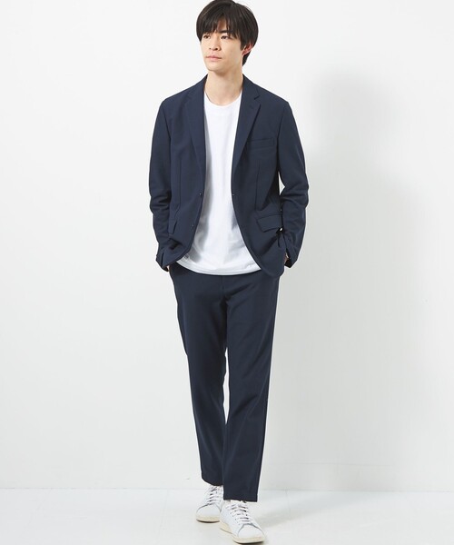 green label relaxing(グリーンレーベルリラクシング)の「トリコットツイル ナロー ジャケット -ストレッチ-(テーラードジャケット・メンズ・ネイビー/ダークグレー/オリーブ・XS/M/S/L/XL)」の4枚目の写真
