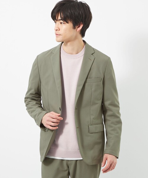 green label relaxing(グリーンレーベルリラクシング)の「トリコットツイル ナロー ジャケット -ストレッチ-(テーラードジャケット・メンズ・ネイビー/ダークグレー/オリーブ・XS/M/S/L/XL)」の7枚目の写真