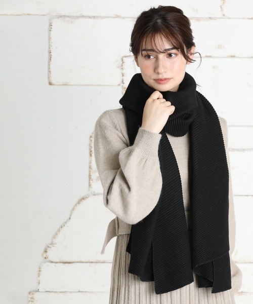 プリーツ大判ストールマフラー（マフラー）｜QUEENHEAD（クイーン