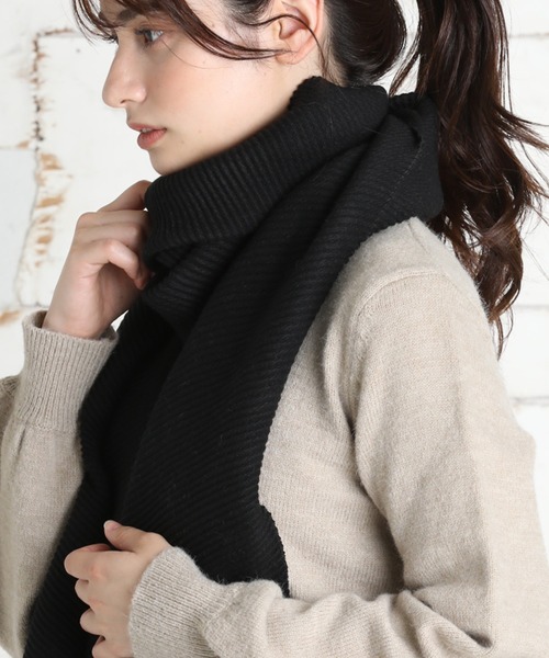 プリーツ大判ストールマフラー（マフラー）｜QUEENHEAD（クイーン