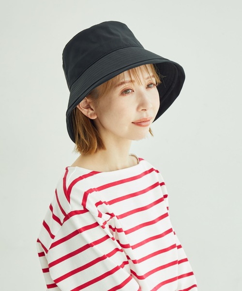 ROPE' PICNIC(ロペピクニック)の「ロゴ刺繍バケットハット/撥水加工(ハット・レディース・キナリ/ピンク系その他2/ブラック・FREE)」の2枚目の写真