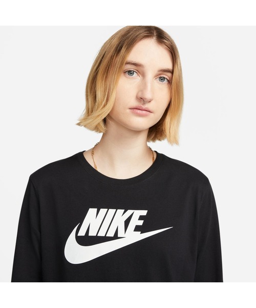 NIKE（ナイキ）の「ナイキ NIKE ナイキ NSW X エッセンシャル ICN F L/S Tシャツ（Tシャツ/カットソー・レディース・ホワイト/ブラック・L/M）」の6枚目の写真