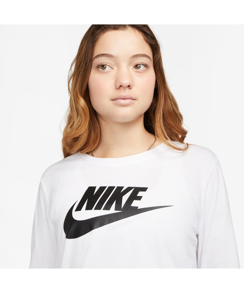 NIKE（ナイキ）の「ナイキ NIKE ナイキ NSW X エッセンシャル ICN F L/S Tシャツ（Tシャツ/カットソー・レディース・ホワイト/ブラック・L/M）」の10枚目の写真