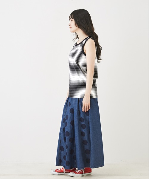 CUBE SUGAR（キューブシュガー）の「SZ天竺カットソーボーダータンクトップ（タンクトップ・レディース・イエロー/ブルー系その他/ピンク/ブラック/ブラウン系その他/トップグレー・M）」の12枚目の写真