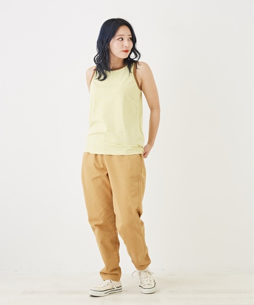 CUBE SUGAR（キューブシュガー）の「SZ天竺カットソーボーダータンクトップ（タンクトップ・レディース・イエロー/ブルー系その他/ピンク/ブラック/ブラウン系その他/トップグレー・M）」の16枚目の写真