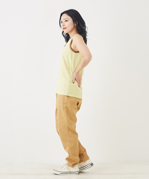 CUBE SUGAR（キューブシュガー）の「SZ天竺カットソーボーダータンクトップ（タンクトップ・レディース・イエロー/ブルー系その他/ピンク/ブラック/ブラウン系その他/トップグレー・M）」の17枚目の写真