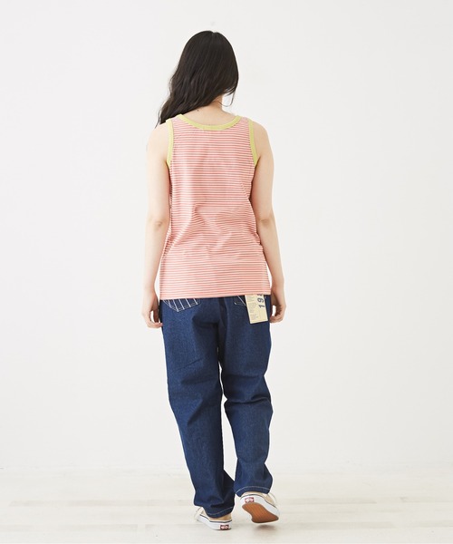 CUBE SUGAR（キューブシュガー）の「SZ天竺カットソーボーダータンクトップ（タンクトップ・レディース・イエロー/ブルー系その他/ピンク/ブラック/ブラウン系その他/トップグレー・M）」の22枚目の写真