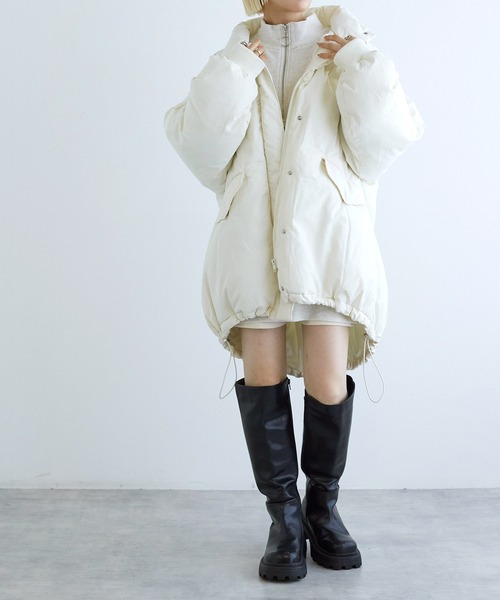 w closet(ダブルクローゼット)の「モンスターダウン(ダウンジャケット/コート・レディース・ブラック/オフホワイト・FREE)」の10枚目の写真