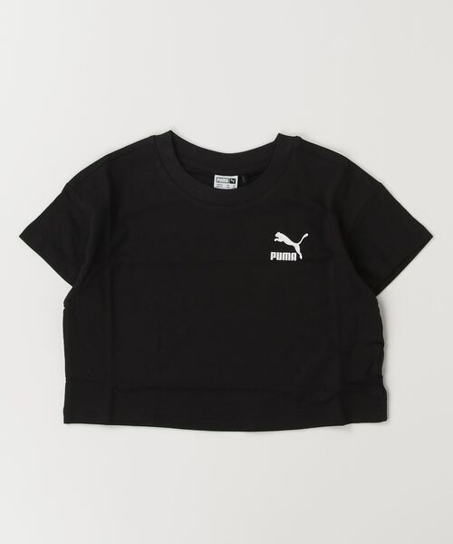 SALE！PUMA(プーマー) ロゴモチーフ サイドスリットTシャツ PUMA - プーマ Tシャツ ビッグロゴ センターロゴ 腕ロゴ L