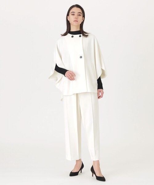 CAST:（キャストコロン）の「【着回し抜群】シアーニットタートル（ニット/セーター・レディース・グリーン/ブラック/オフホワイト・M）」の8枚目の写真