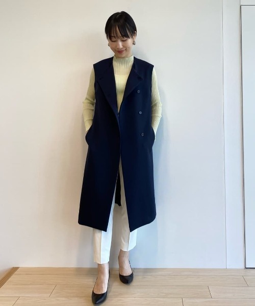 CAST:（キャストコロン）の「【着回し抜群】シアーニットタートル（ニット/セーター・レディース・グリーン/ブラック/オフホワイト・M）」の19枚目の写真