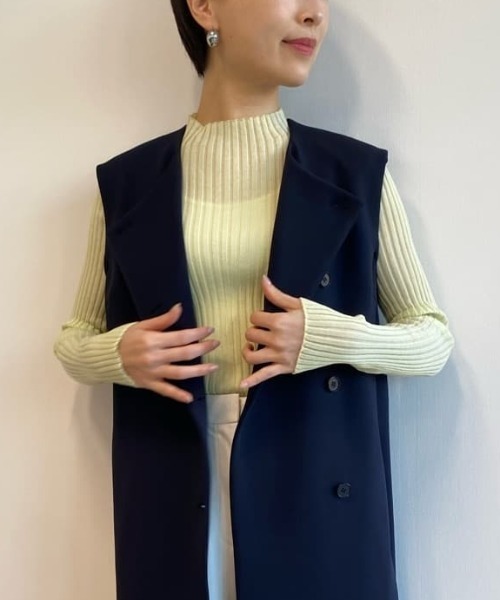 CAST:（キャストコロン）の「【着回し抜群】シアーニットタートル（ニット/セーター・レディース・グリーン/ブラック/オフホワイト・M）」の20枚目の写真