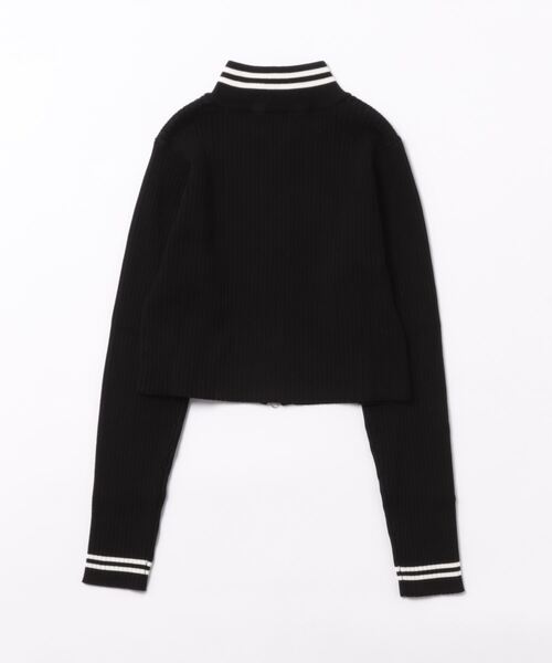 archives(アルシーヴ)の「ラインWzipリブニット(ニット/セーター・レディース・グレー/ブラック/アイボリー・MEDIUM)」の4枚目の写真