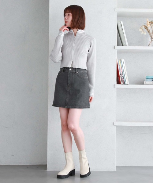 archives(アルシーヴ)の「ラインWzipリブニット(ニット/セーター・レディース・グレー/ブラック/アイボリー・MEDIUM)」の20枚目の写真