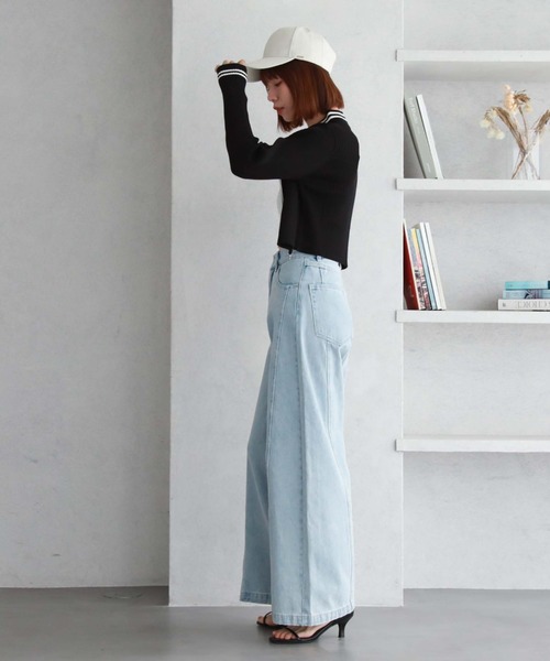 archives(アルシーヴ)の「ラインWzipリブニット(ニット/セーター・レディース・グレー/ブラック/アイボリー・MEDIUM)」の10枚目の写真