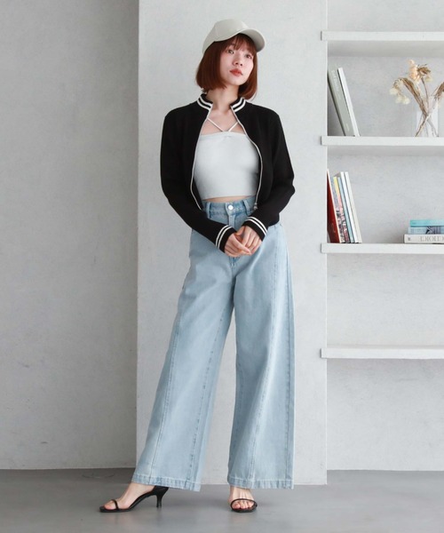 archives(アルシーヴ)の「ラインWzipリブニット(ニット/セーター・レディース・グレー/ブラック/アイボリー・MEDIUM)」の14枚目の写真