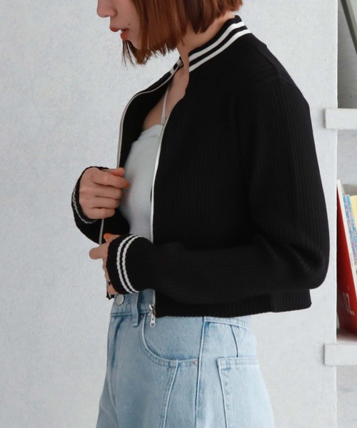 archives(アルシーヴ)の「ラインWzipリブニット(ニット/セーター・レディース・グレー/ブラック/アイボリー・MEDIUM)」の22枚目の写真