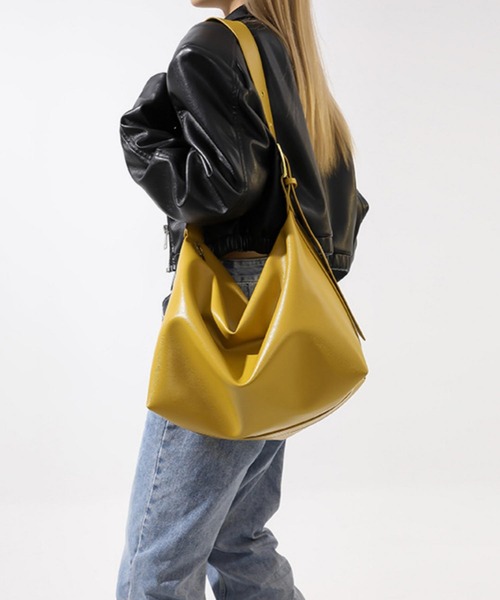 美品】FURLA フルラ ジョーヴェ トートバッグ シボ革 ブルー 大容量