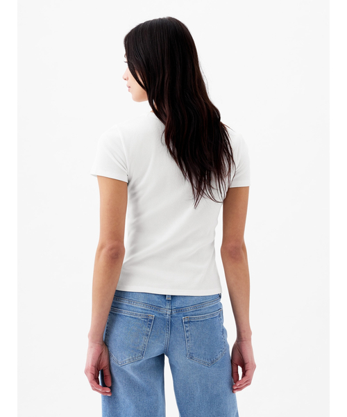 GAP(ギャップ)の「リブ GAPロゴTシャツ(Tシャツ/カットソー・レディース・イエロー/ホワイト/ブラック/ブルー/ピンク/ブルー系その他・S/L/M/XL/XXS/XS)」の10枚目の写真