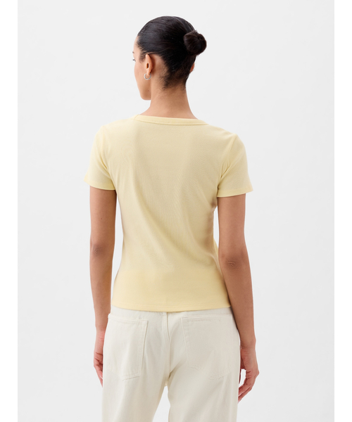 GAP(ギャップ)の「リブ GAPロゴTシャツ(Tシャツ/カットソー・レディース・イエロー/ホワイト/ブラック/ブルー/ピンク/ブルー系その他・S/L/M/XL/XXS/XS)」の11枚目の写真