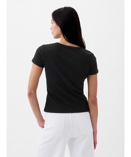 GAP(ギャップ)の「リブ GAPロゴTシャツ(Tシャツ/カットソー・レディース・イエロー/ホワイト/ブラック/ブルー/ピンク/ブルー系その他・S/L/M/XL/XXS/XS)」の12枚目の写真