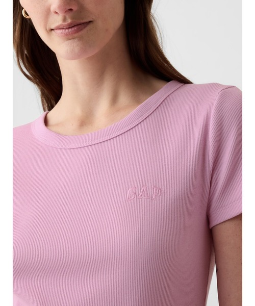 GAP(ギャップ)の「リブ GAPロゴTシャツ(Tシャツ/カットソー・レディース・イエロー/ホワイト/ブラック/ブルー/ピンク/ブルー系その他・S/L/M/XL/XXS/XS)」の6枚目の写真